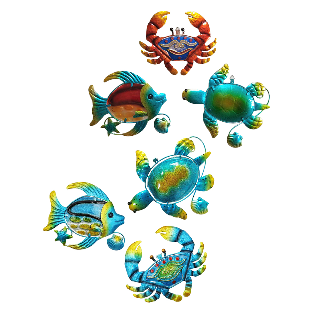 Metal Wall Decor Outdoor Wall Art,3Pc Turtle Fish  Wall Sculpture for Home,Bathroom,Bedroom,Garden,Pool,Patio,Deck,Balcony