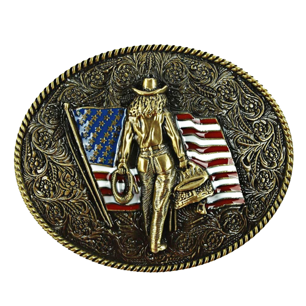 Exquisite Bronze Embossed Stars And Bands With Belt Buckle Retro Knight