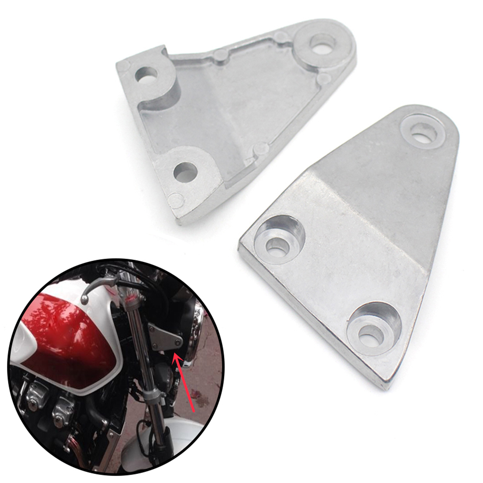 Motorcycles Aluminum Headlight Lamp Mount Bracket headlamp fixed frame Replacement for Honda CB1300/CB400 Racer Silver