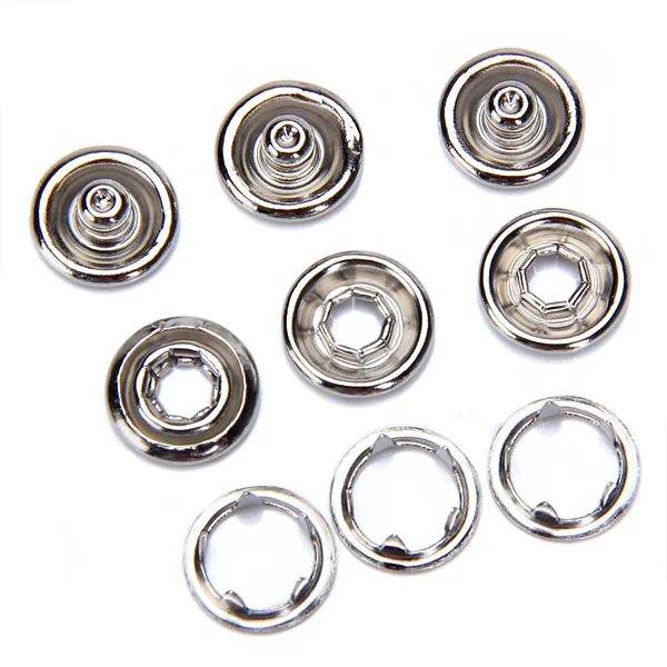 50 Sets Metal Press Studs For DIY Arts Crafts, Leathercrafts, Four Parts, Sewing Snap Fasteners,11mm