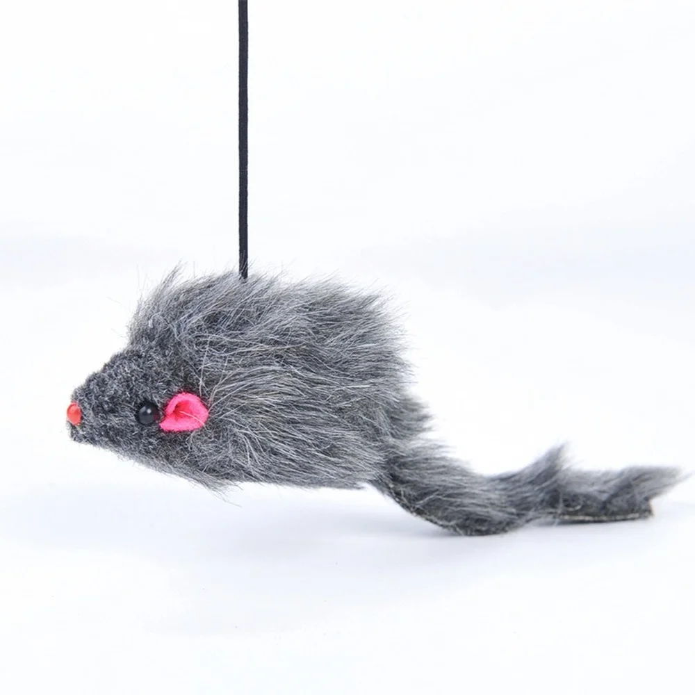 Interactive Cat Toy Hanging Door Retractable Cat Scratch Rope Mouse Long Stick Kitten Feather Toys for Indoor Cats Play Exercise