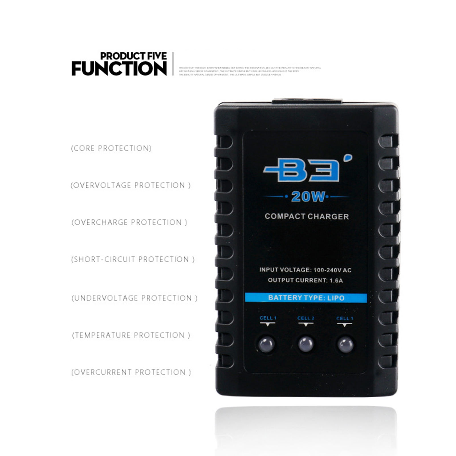 B3 20W Balance Charger for 7.4V 11.1V Lithium Battery Professional Plug-EU