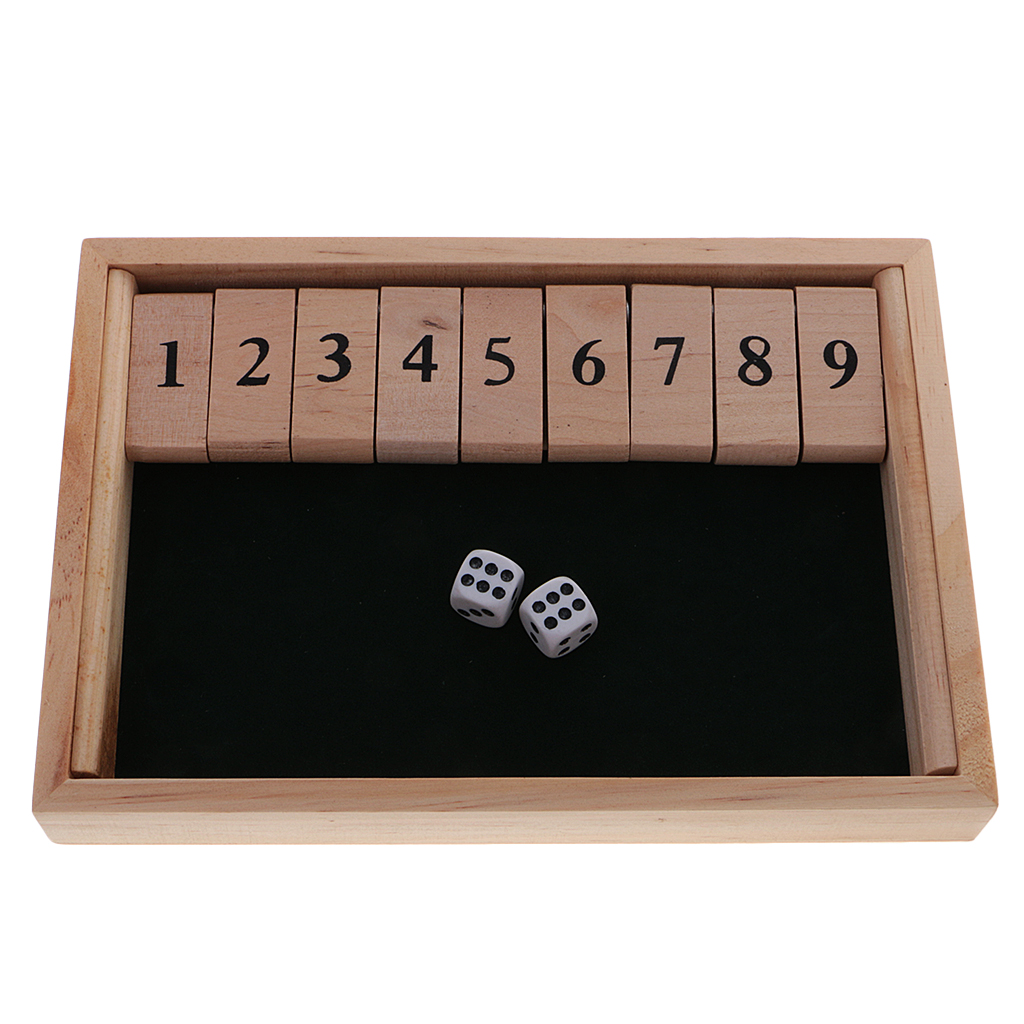 Wooden Number Drinking Game Board Game Shut the Box Set with Dices Adult Party Bar Wine Game Supplies Puzzle Game Kids Gift