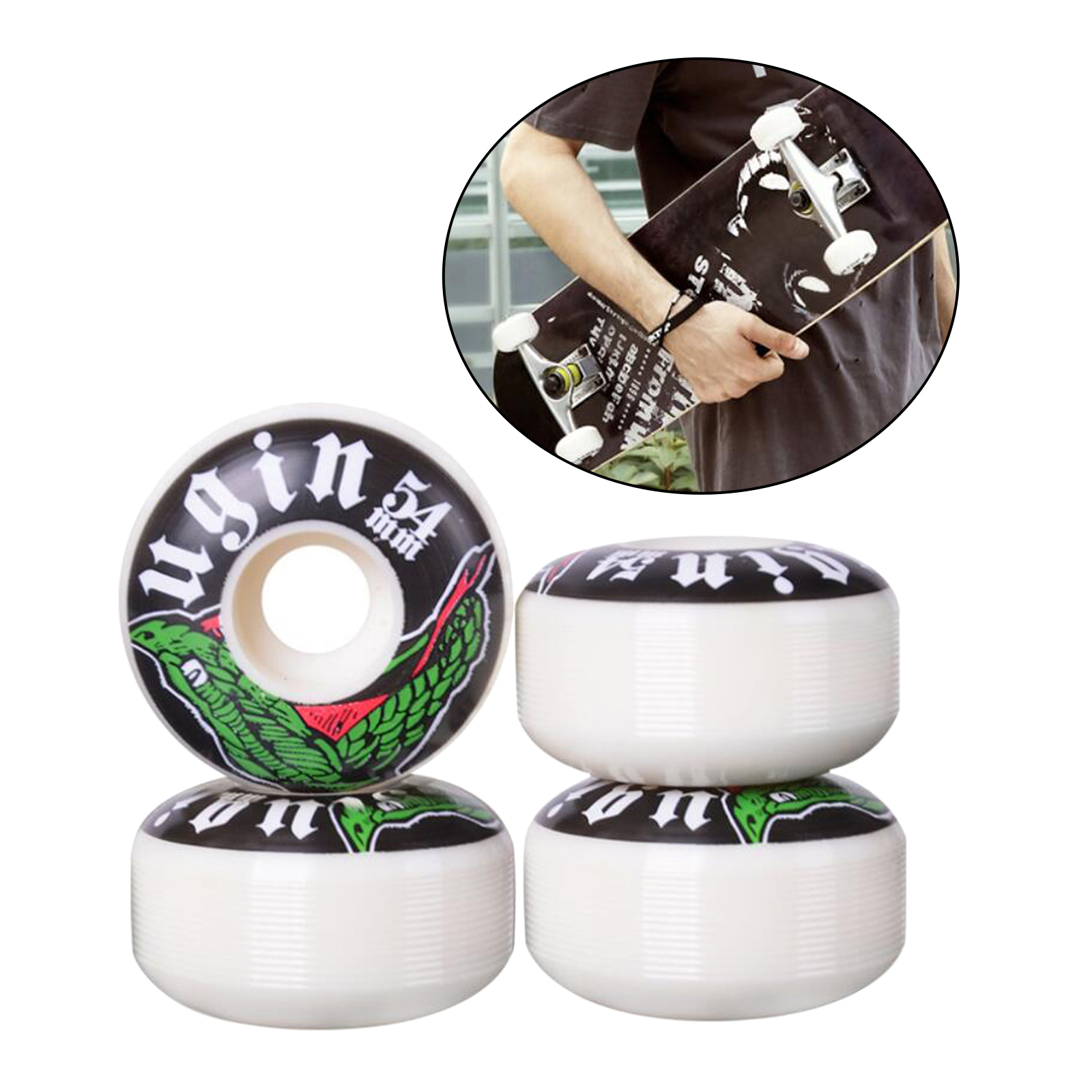 4 Pieces 54 x 32 MM PU Road Skate Long Board Wheel High Strength Skateboard Wheels for Skateboard Long Boards