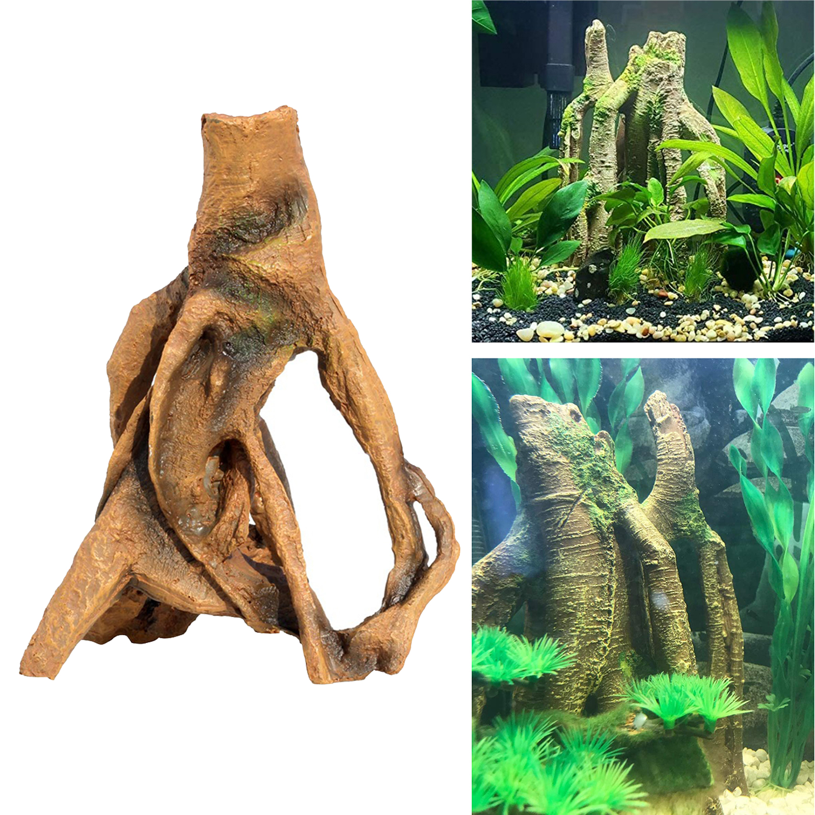 Aquarium Resin Tree Trunk Ornament Wood House Can Swim Through Log Crafts