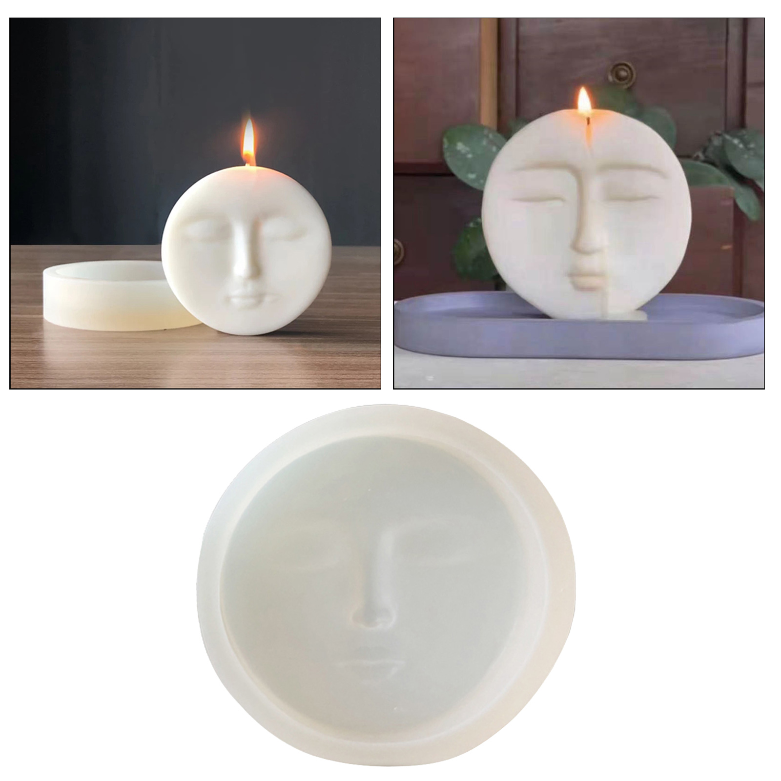 Candle Resin Mould Aromatherapy Wax Plaster Mold DIY Face Silicone Soap Mold