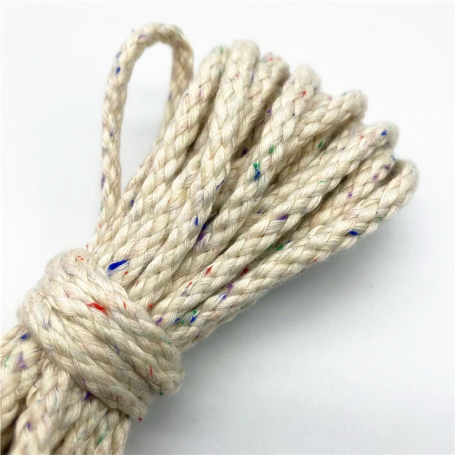 5yards 5mm Cotton Rope Decorative Twisted Braided Cord Rope For