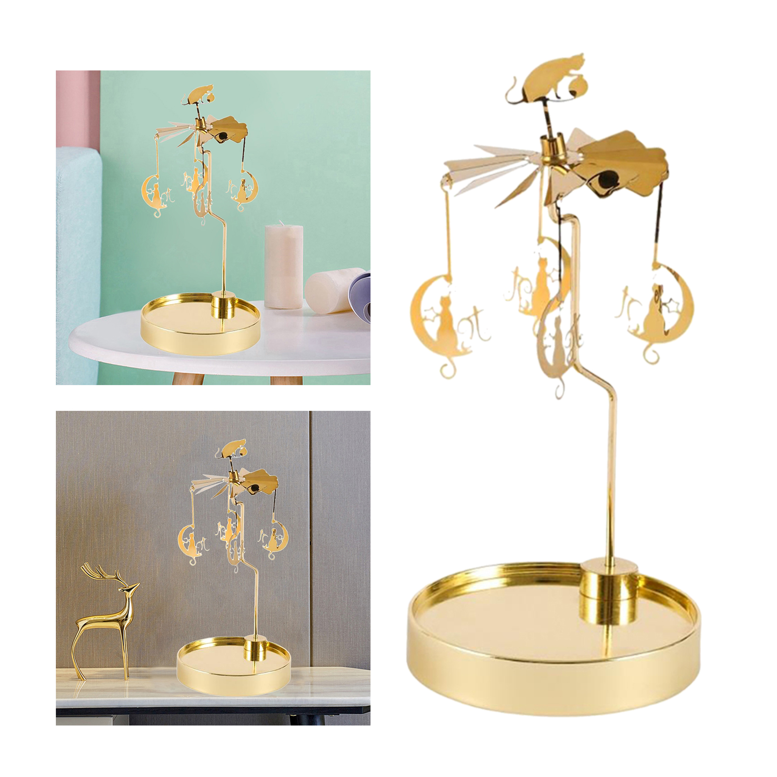 Spinning Candle Holder Holder Storage Home Candlestick for Party Decor Gift