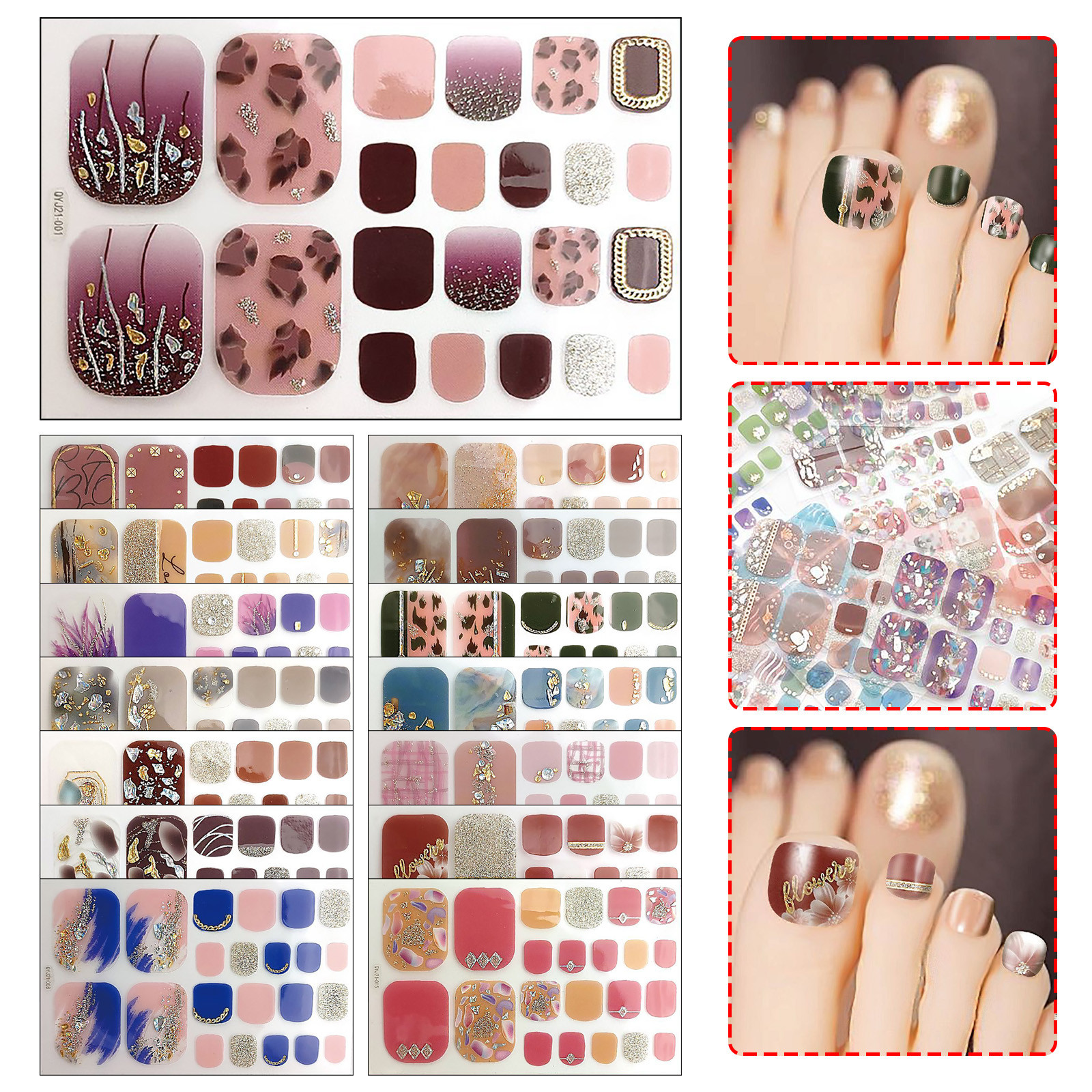 Best of Nail Sticker Set, Nail Art Decals Stickers For Manicure, Toe Nail Art Adhesive Foils, Wraps Stickers Tips-Shiny Foot-decoration Reviews & Tips