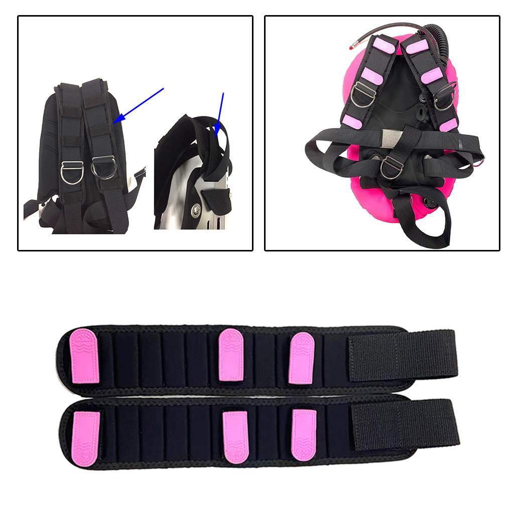 2pcs Neoprene Diving Backplate Shoulder Strap Pad Guitar Webbing Band Cushion BCD Carrier Harness Tank Air Cylinder Holder Belt