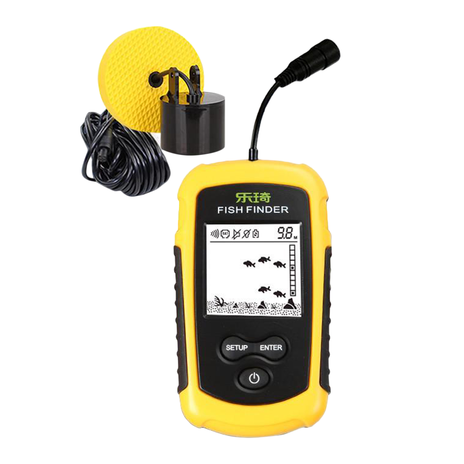 Portable Fish Finder  Sonar Alarm Sensor Transducer Fishfinder