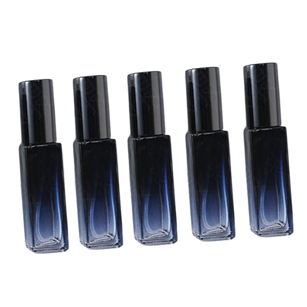 5x 8ml Squared Glass Perfume Spray Bottles with Fine Mist-Empty Jars Cosmetic