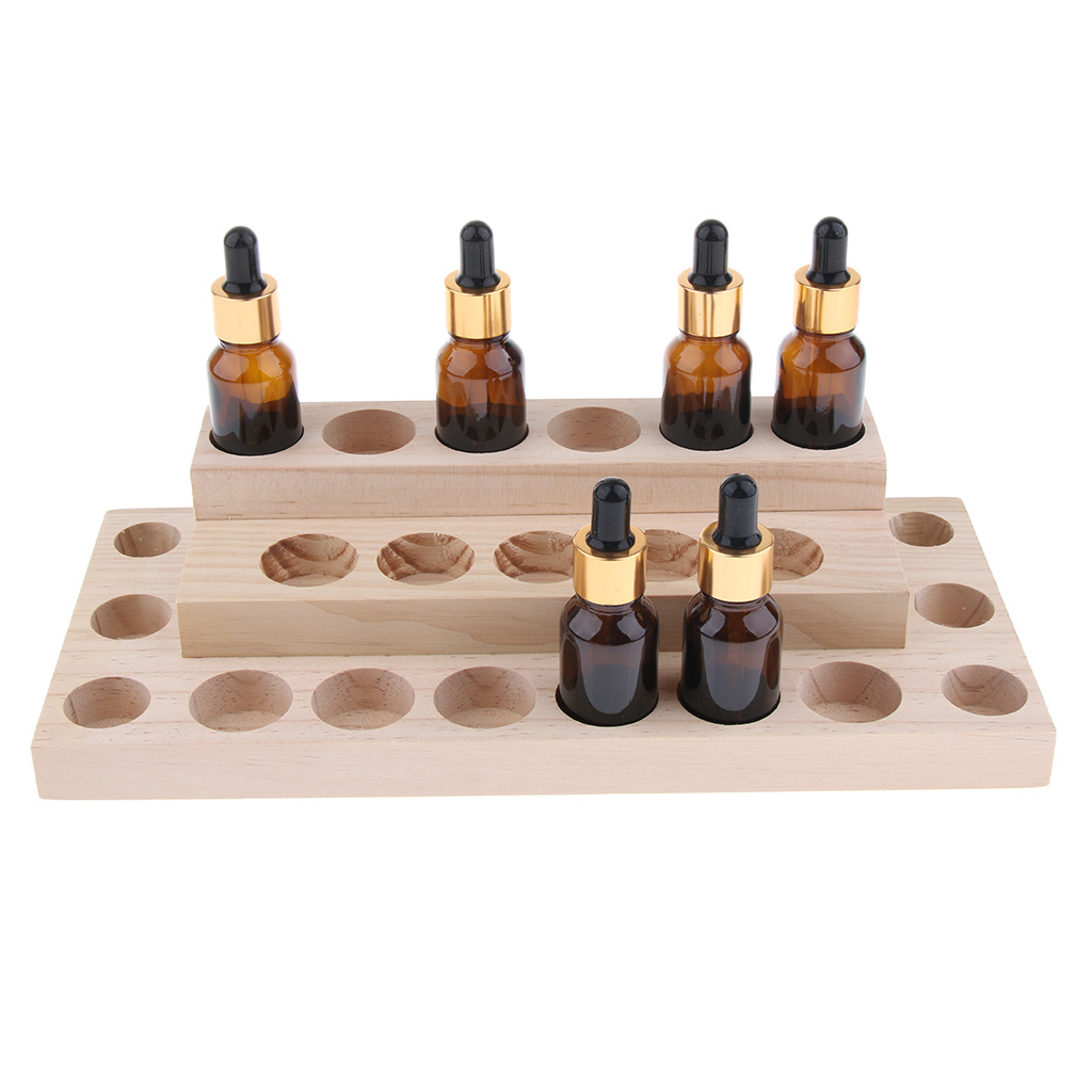 Wooden 30 Bottles Essential Oils Bottle Fragrance Oil Aroma Oil Organizer Stand