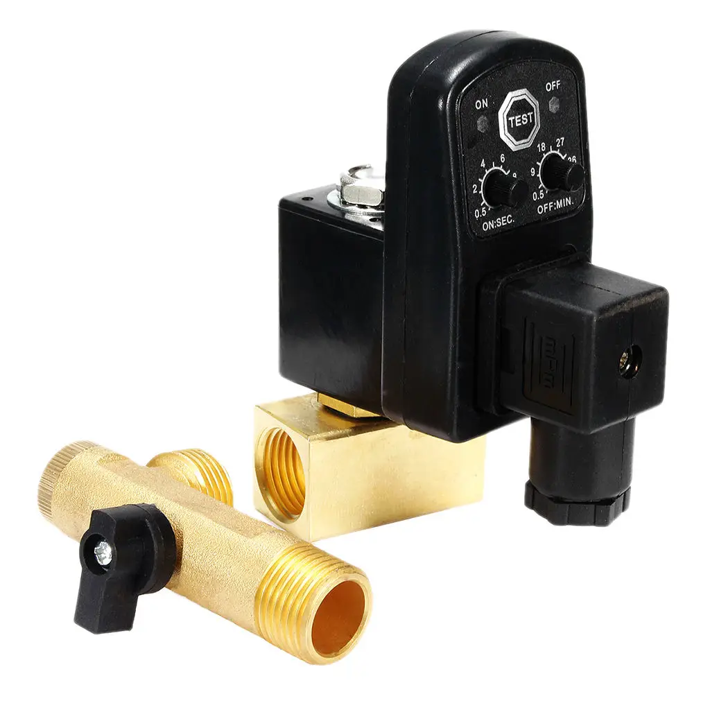 2 Ways Automatic Drain Valve Timed Drain Valve for Air Compressor Condensate Management