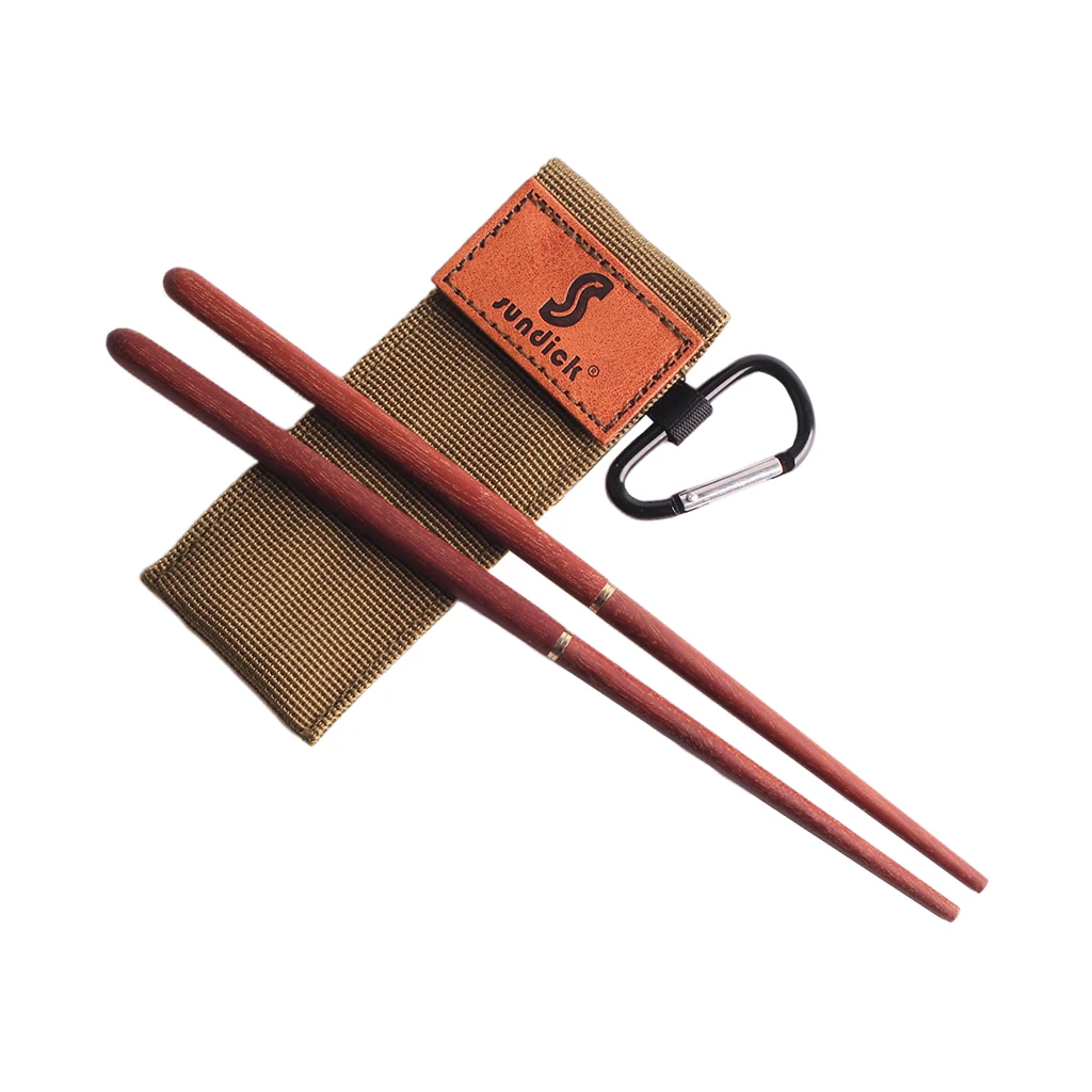 Foldable Chopsticks with Carrying Case, Carabiner (1 Pair) for Camping