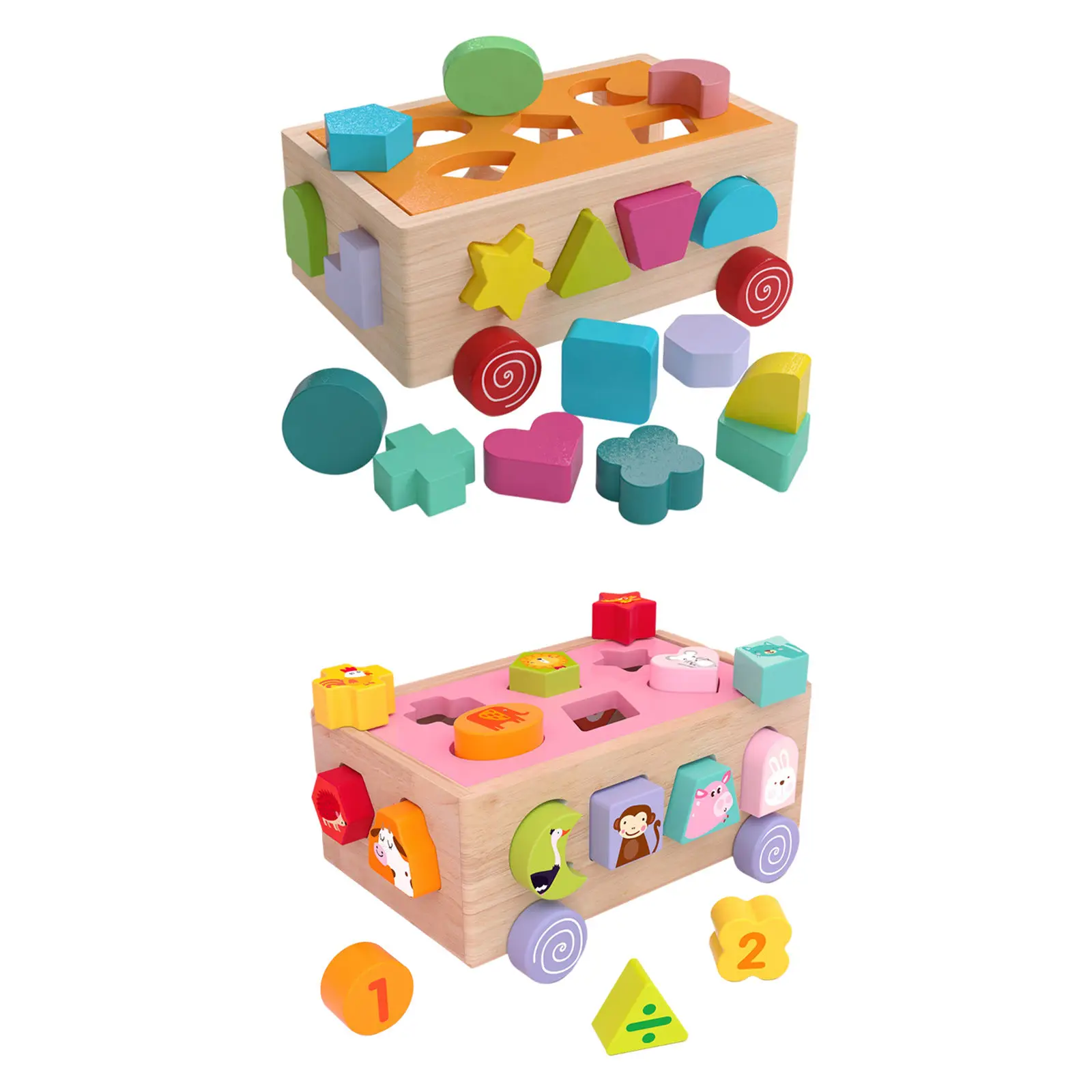 Shape Sorting Cube Board Box Colorful Didactic Classic Classic Present Creative Early Development Build Bricks for Birthday Gift