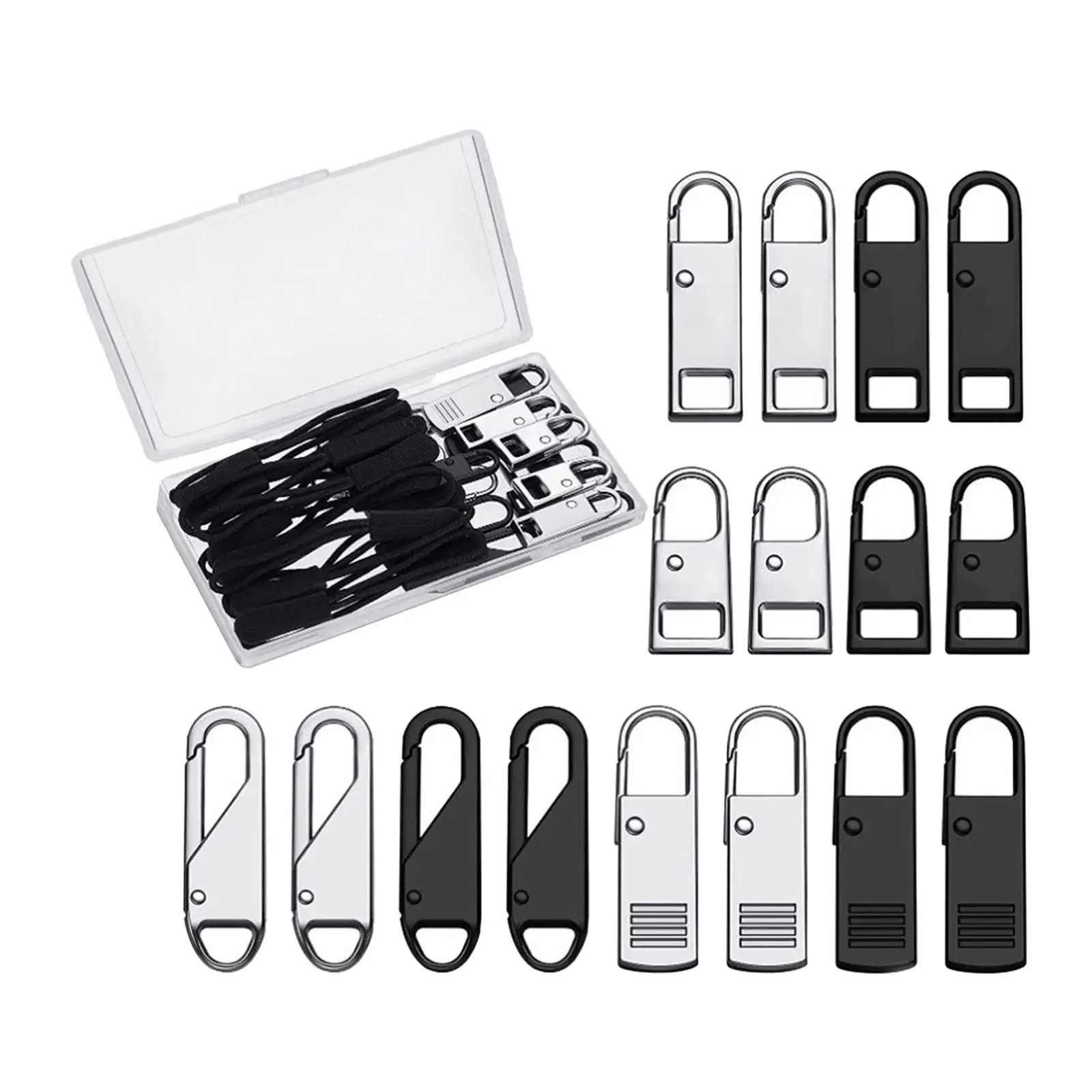 32 Pieces Zipper Pull Removable Universal Premium Zipper Puller for Jackets Clothing Boots Coat 5 Styles