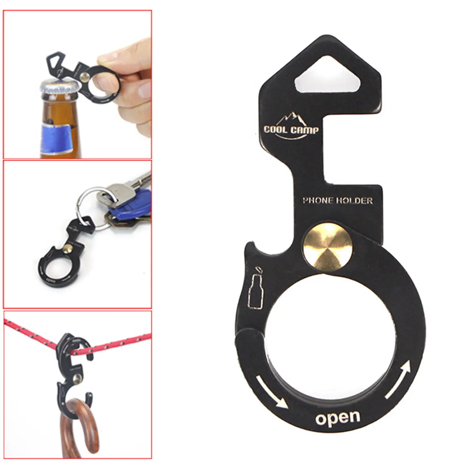 Carabiner Clip Hanging Hook Buckle Keychain Multifunction Aluminum Alloy Climbing Equipment Non-Locking for Camping Hiking