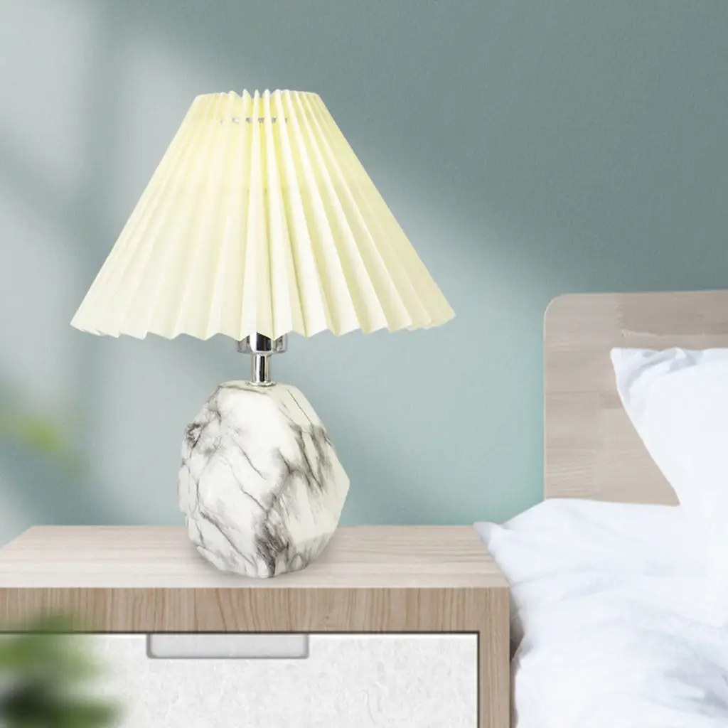 Marble Base Table Lamp Bedside Nightstand Light for Bedroom Studying Lighting Home Restaurants Desktop Decor