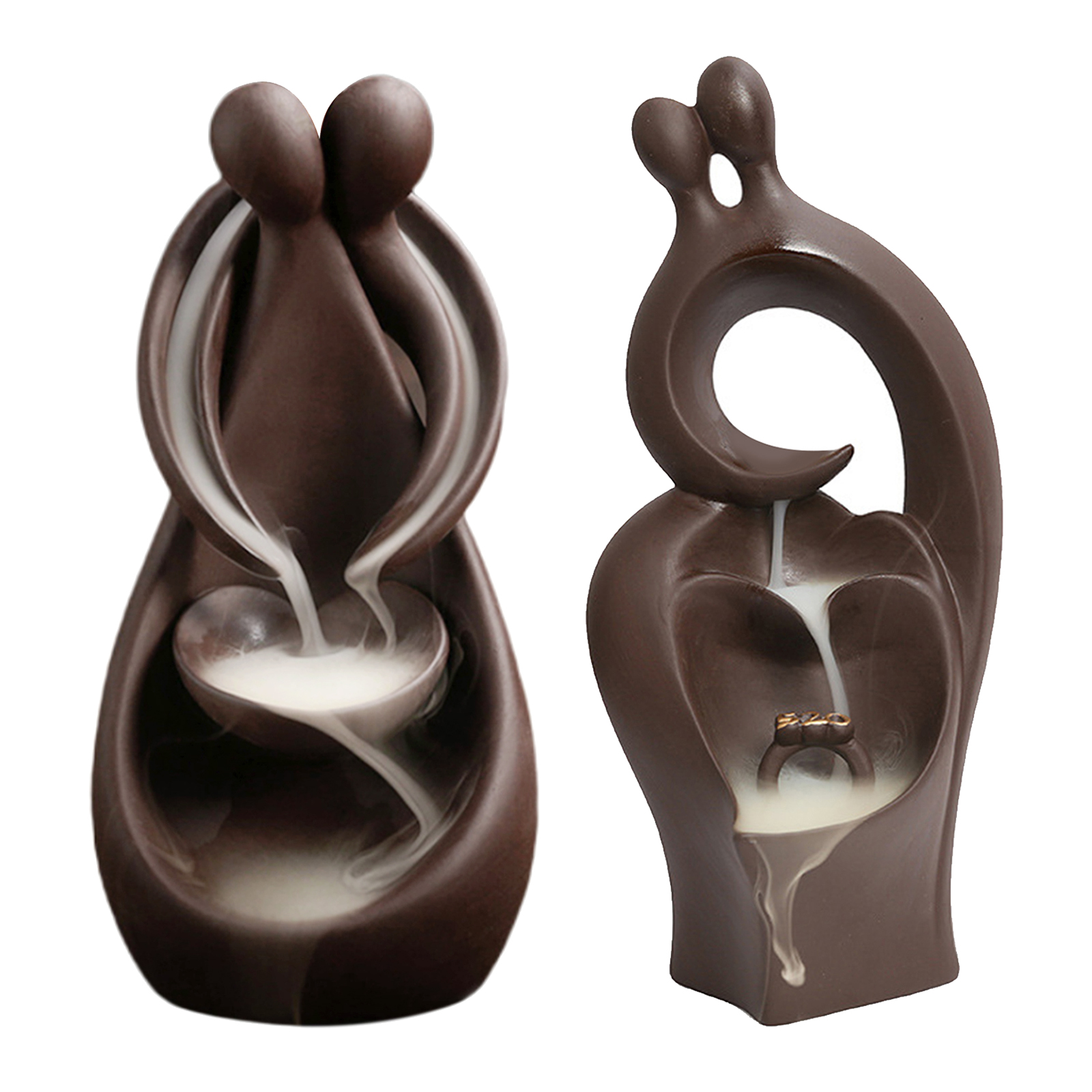 Waterfall Incense Burner, Ceramic Backflow Incense Holder Handcrafted Censer Inscent Cone Stand, Meditation Room Decor