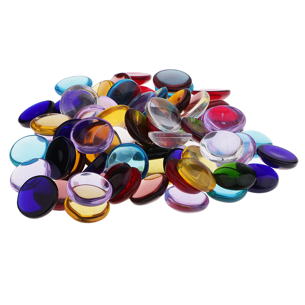 100g Round Shape Clear Glass Mosaic Tiles for Mosaic Making Kids Crafts Jewelry Making Supplies Home Decor - 15mm