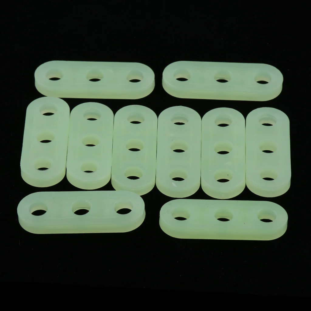 10 Pieces 5mm Plastic Luminous 3 Hole Camping AwningTent Cord Rope   Adjuster Runner Fastener Guy Line Tensioner