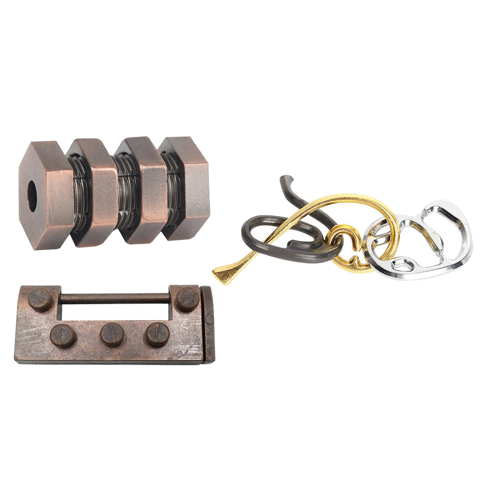 IQ Brain Teaser Lock Toys 3D Alloy Interlocking Puzzles Games Small Size