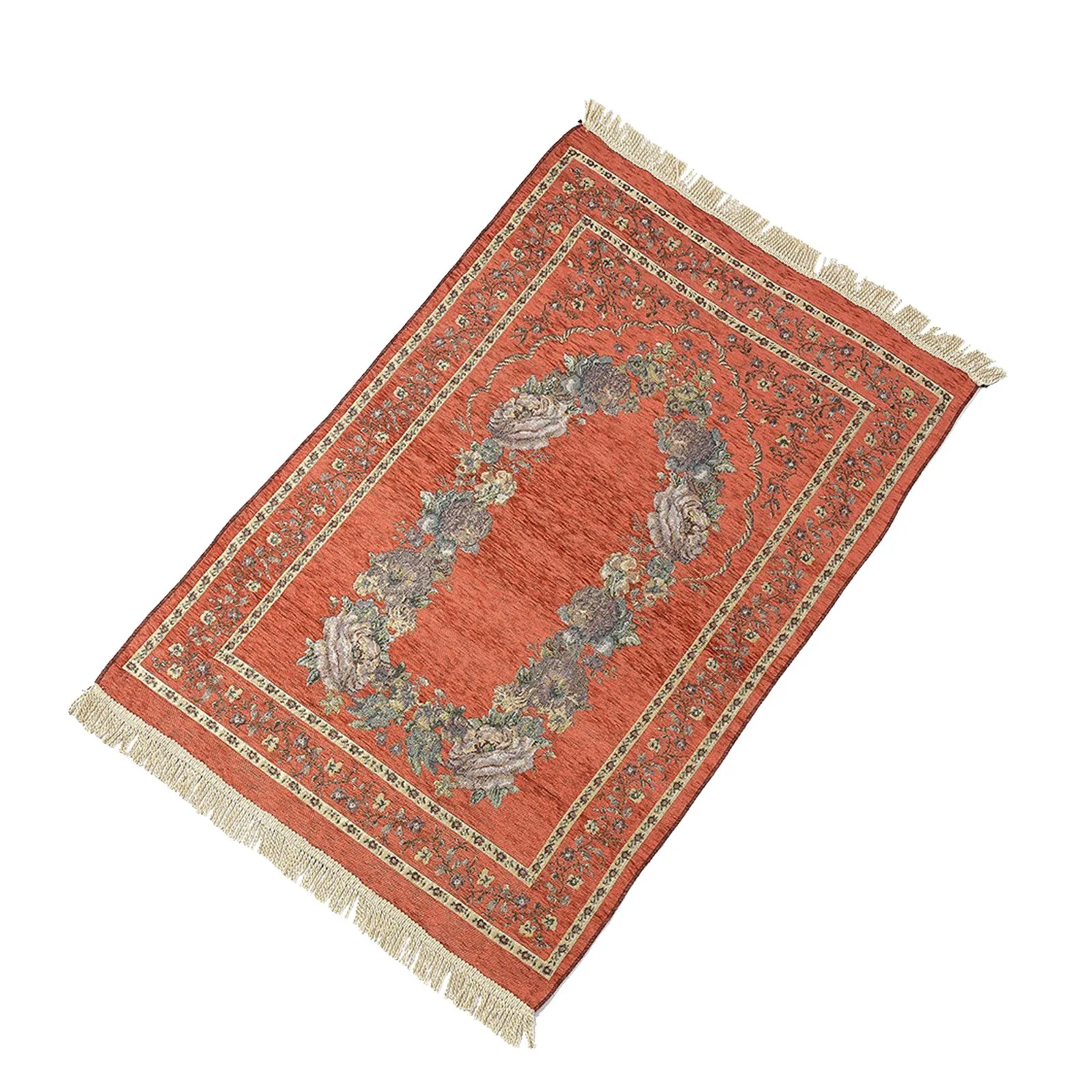 Muslim Islamic Worship Rug Polyester Compass Printing Prayer Rug Portable Travel Home Meditation Pilgrimage Blanket Salat Carpet
