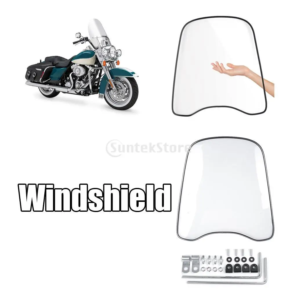 Transparent Clear Front Windshield For Motorcycle Motorbike Scooter ATV