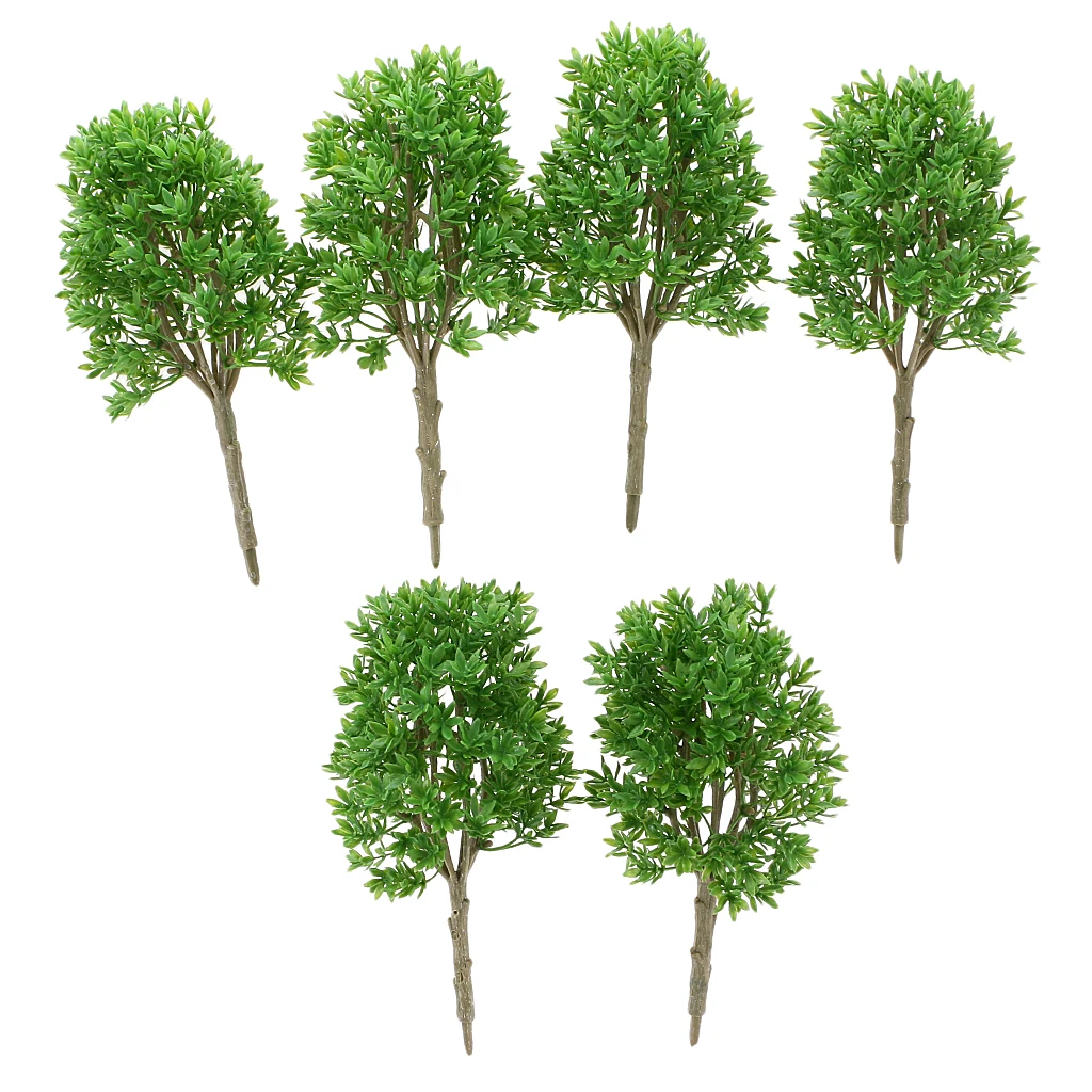 6pcs 1:30 Trees Model Train Railway Building Park Garden Scenery 20cm/7.87``