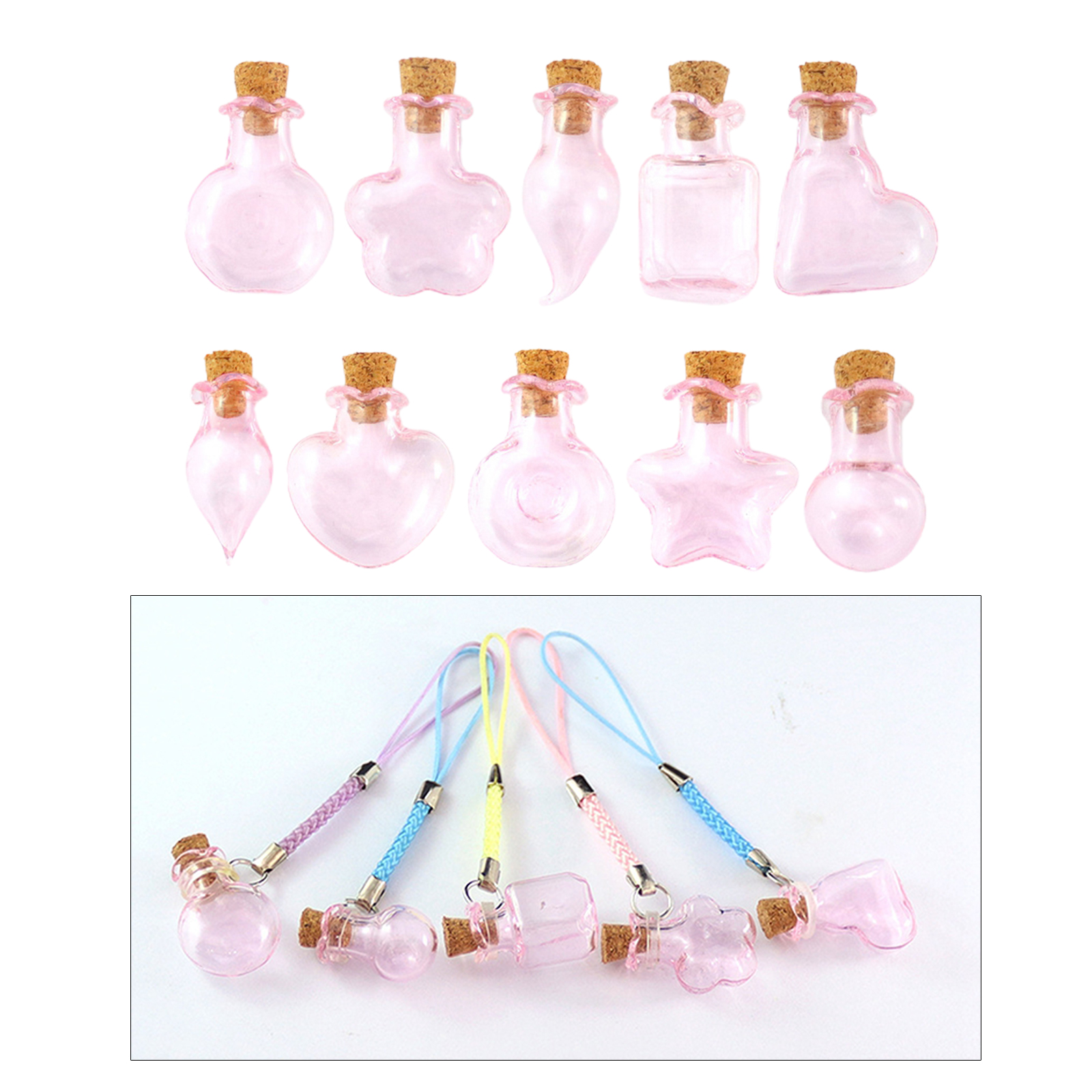 10Piece Glass Bottle Vial Cork Small Glass Bottles Jars Corks Gift