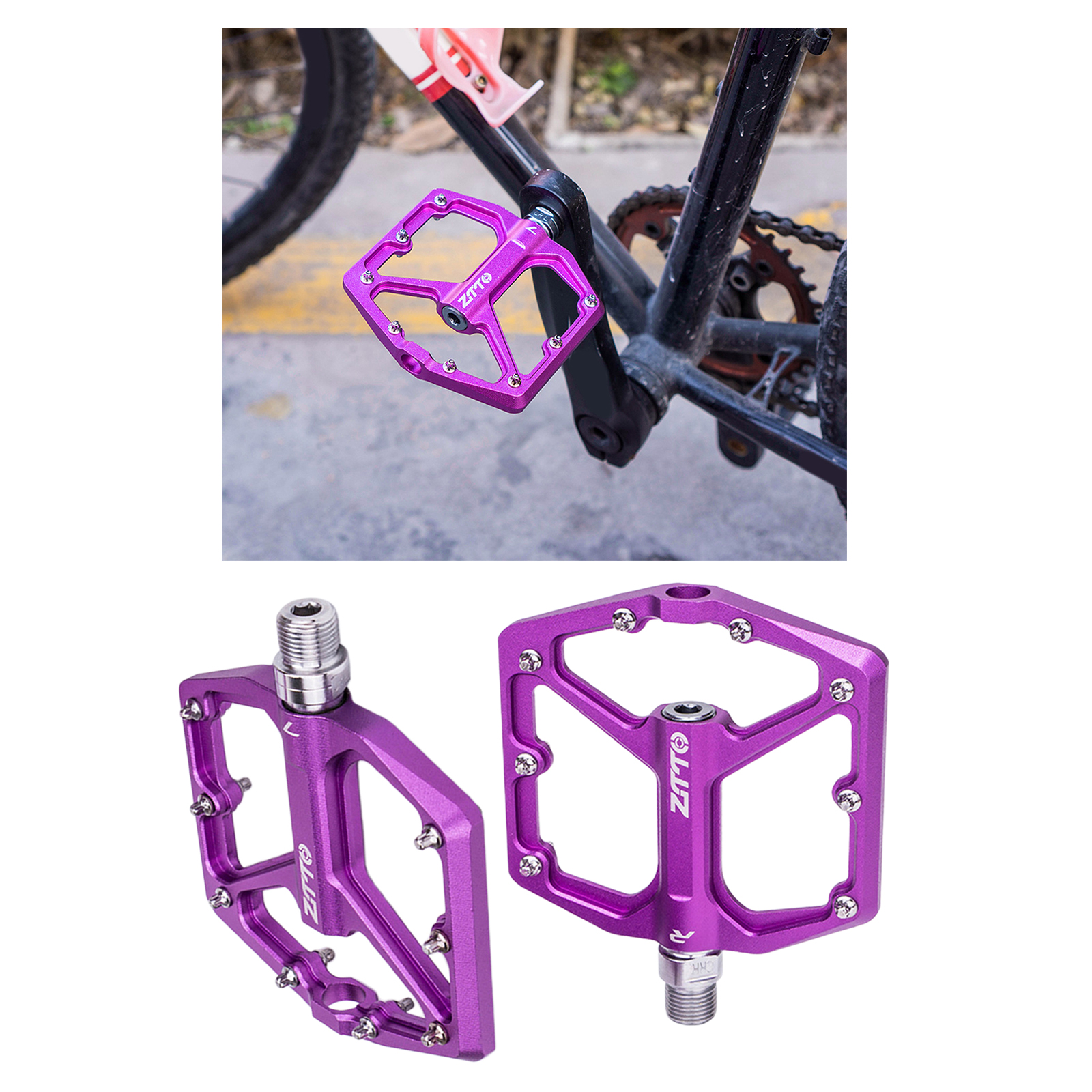 CNC Aluminum Alloy Sealed Bearing Anti-slip Bicycle Pedals flat Platform Pedals Ultralight Mountain Bike MTB Bicycle Parts