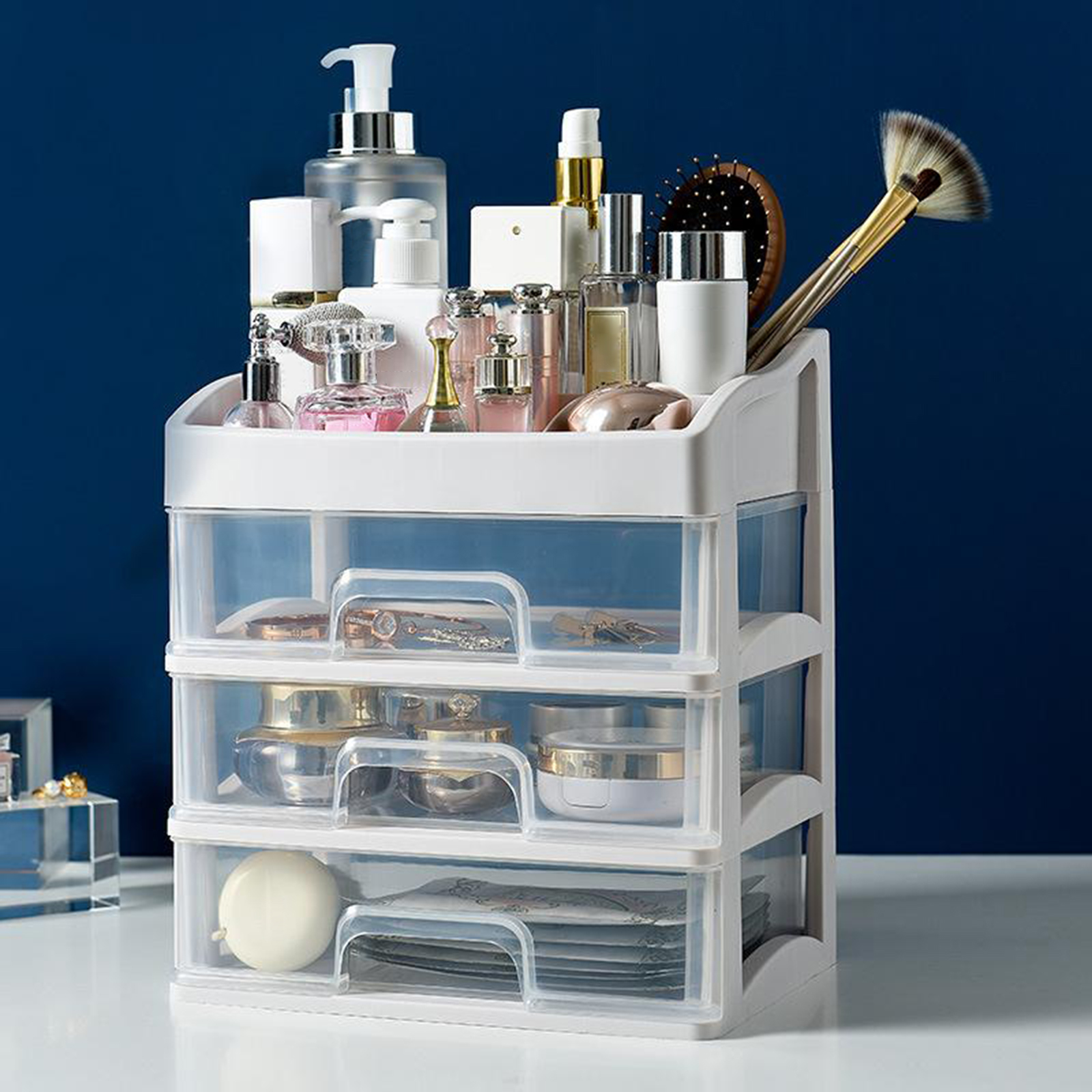 Cosmetics Organizer Makeup Storage Box Shelf Rack for Bathroom Display Gift