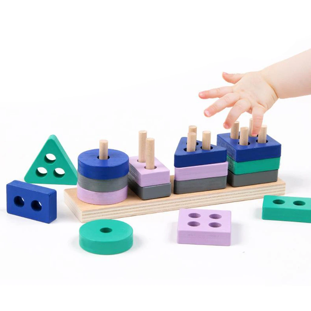Shape Sorter Toy Shape Sorting Learning Kids Baby Christmas Gift Wooden Blocks