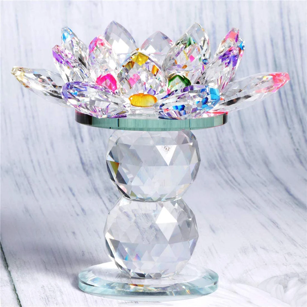Crystal Lotus Flower Tealight Candle Holder Candle Holder Creative Ornament Party Decor Centrepieces
