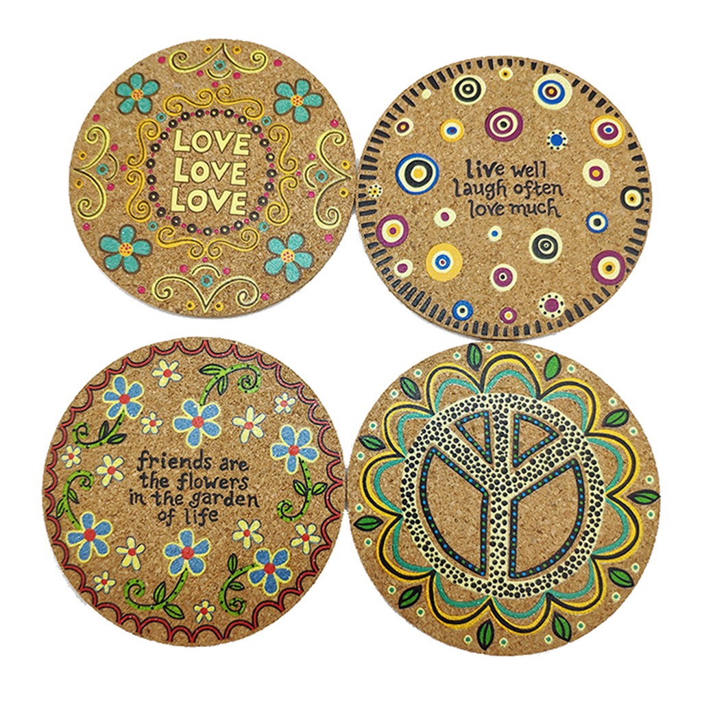 Drink Coasters Southeast Asia Tabletop Mats Stain Protection for Kinds of Mugs and Cups