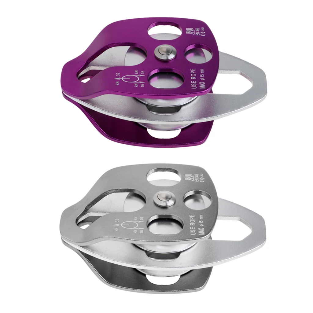 32KN Double Pulley for Hauling System Climbing  Dragging Arborist