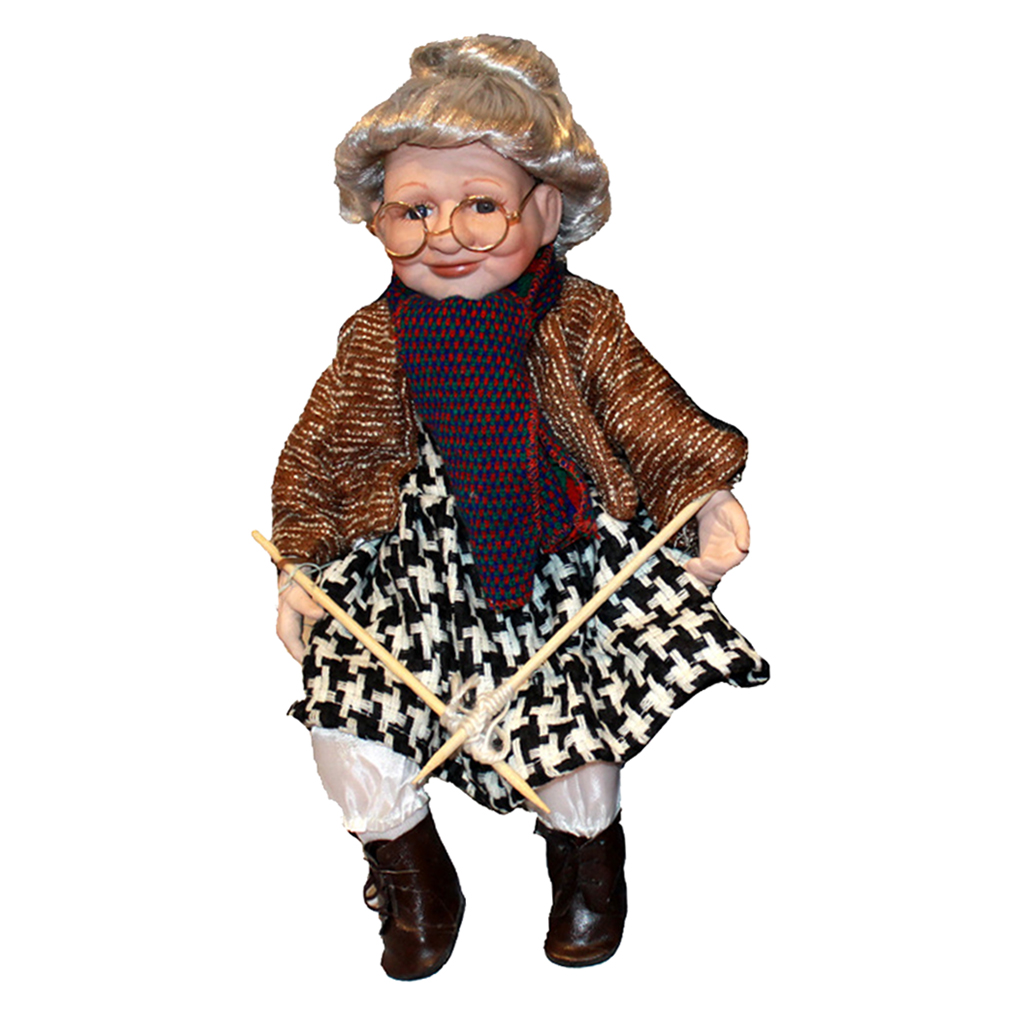 17.72inch Porcelain Doll Beautiful Grandma Miniature Toy for Kids Adult