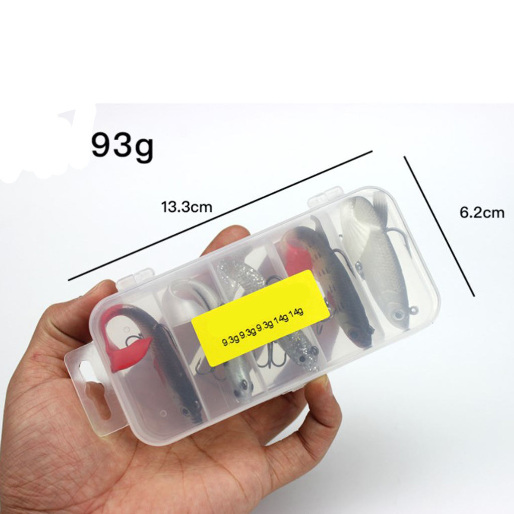 5Pcs Fishing Lures Surface Topwater Bait Soft Baits with Box for Saltwater Freshwater Snakehead Trout Bass