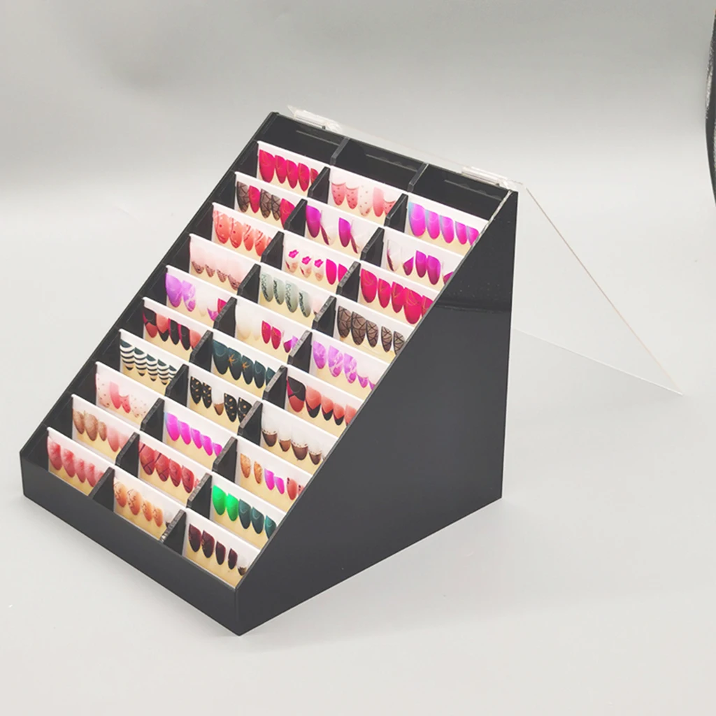 Acrylic False Nail Tips Color Display Holder Rack Storage Box Containers for Nail Art Salon Decoration Color Card 