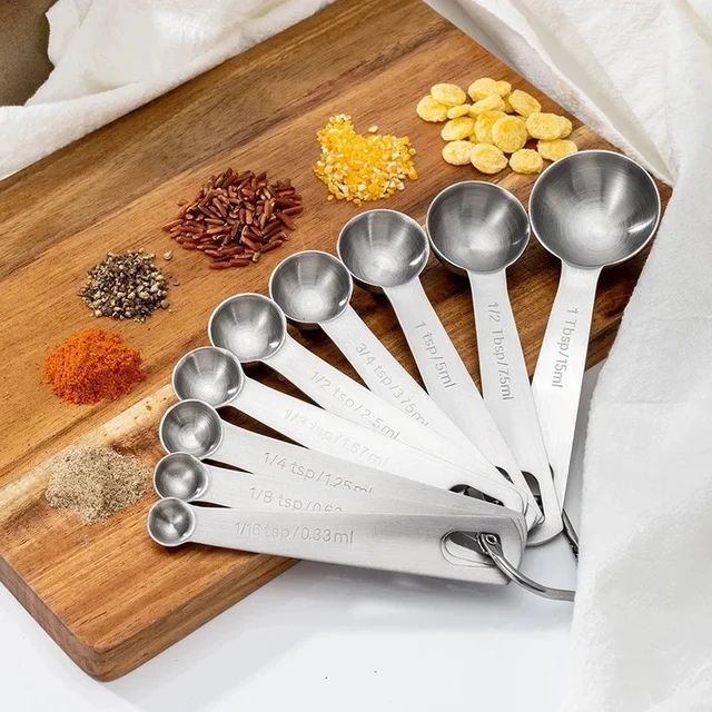 6Pcs SS304 Household Measuring Spoons Teaspoon Tablespoon Condiment Tool 6  Sizes