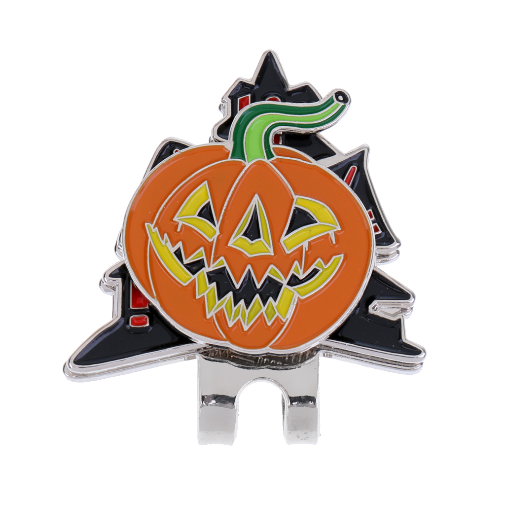 MagiDeal Halloween Pumpkin Magnetic Hat Clip Golf Marker Fit for Golf Cap Visor