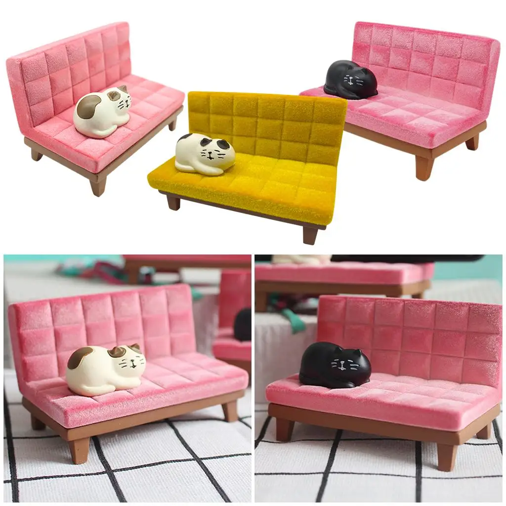 Sofa Phone Stands Mounts Mounts Supporter Cell Phone Stand, for Flocking Cute Kitty All Mobile Phones, Miniature Scene Office