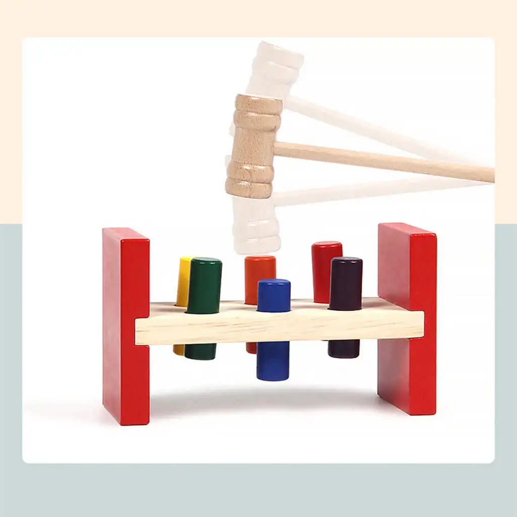 Wooden Hammer Toys with Hammer Early Developmental Toy Kids Preschool Toys