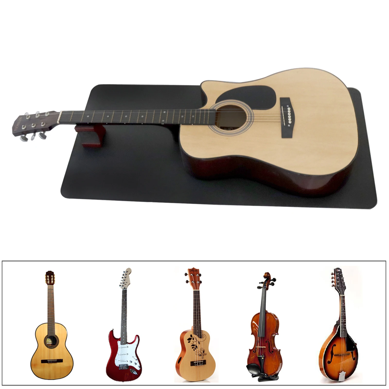 Professional Guitar Work Mat and Neck Rest Support Pillow Set Care Anti Slip