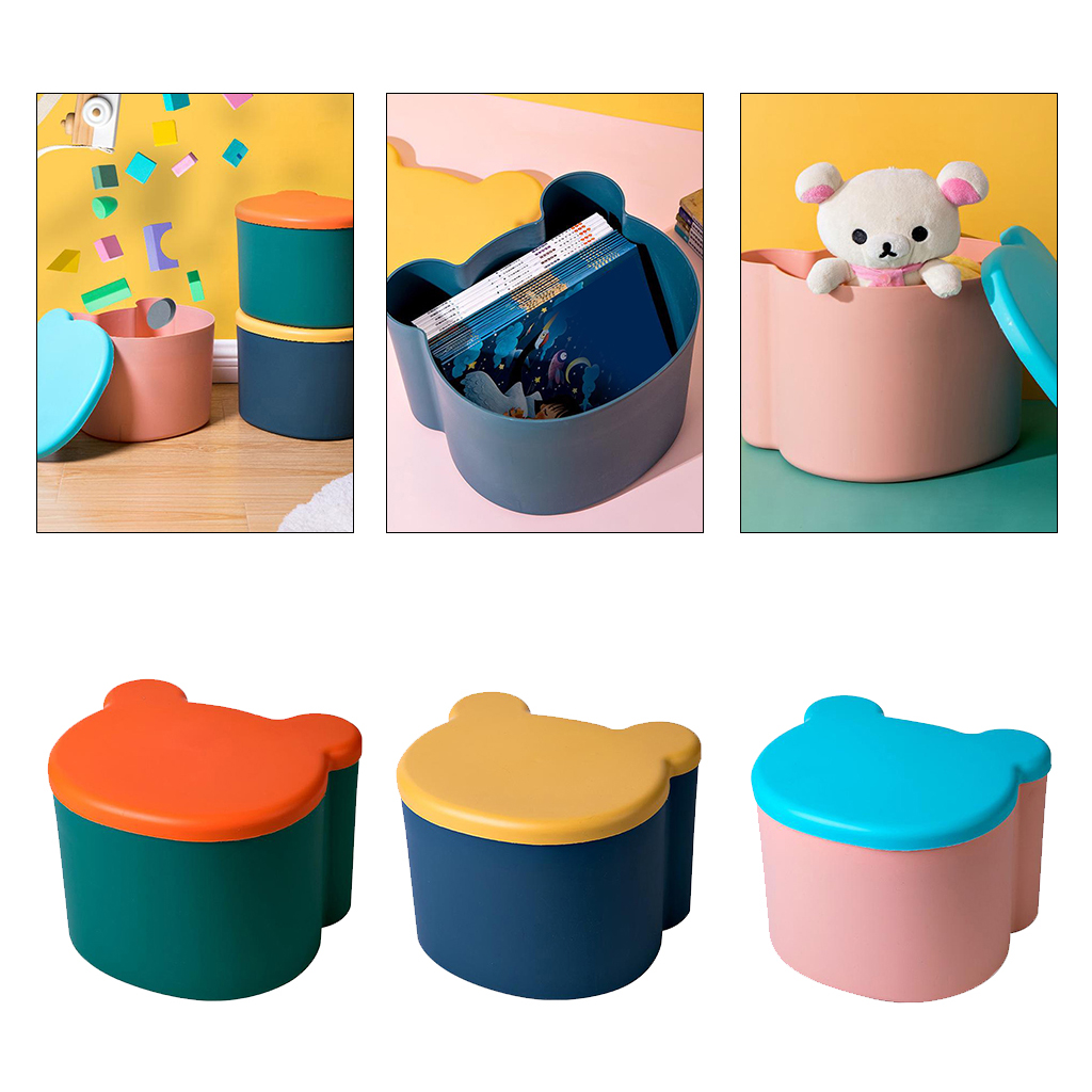 Kids Toys Organizer Children Storage Box Foot Stool Seating, Storage Stool Chest for Toys Books Snacks