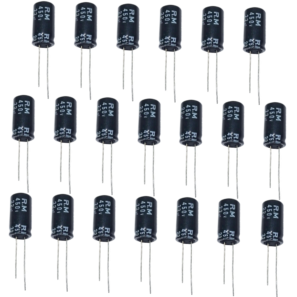 20x Aluminum Electrolytic Capacitor 85 Degree Polarized Capacitors 22uf 450V Fit for Tube Amplifier Car Vehicle