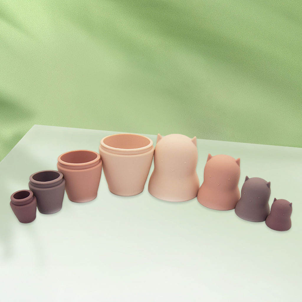 Russian Nesting Doll Silicone Matryoshka Babushka Dolls Montessori Toy for Kids Gifts Home Decorative