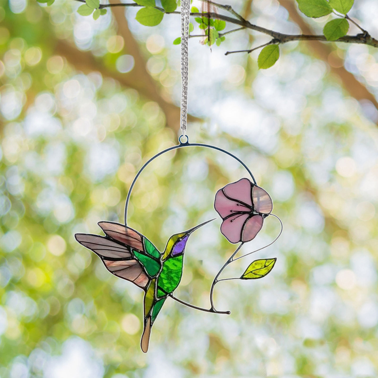 Hummingbird Colourful Window Car Hanging Ornament Home Balcony Kitchen  Outdoor Garden Yard Acrylic Birds  Decorative