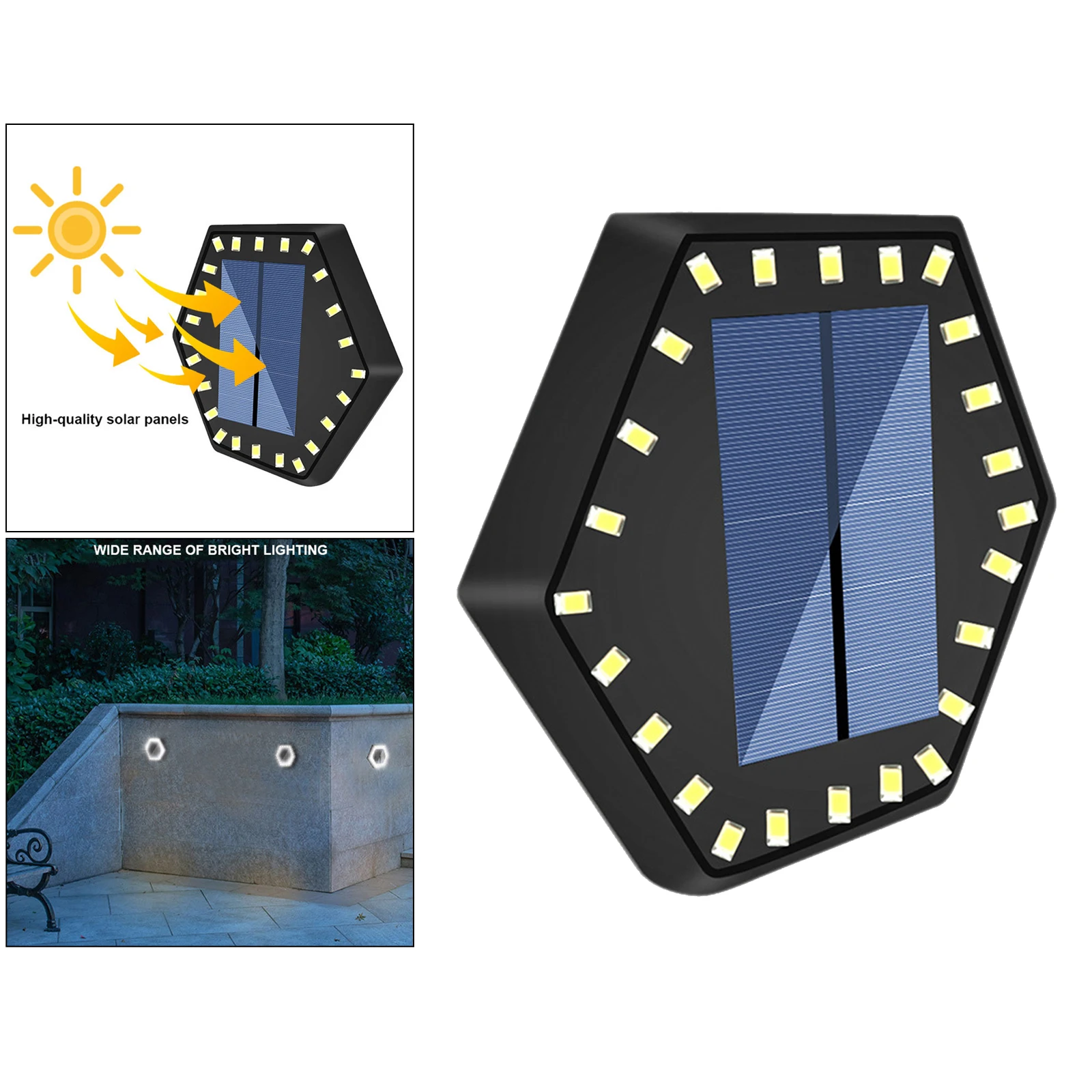 Hexagonal LED Solar Garden In-ground Light Lamp IP68 Waterproof Automatic